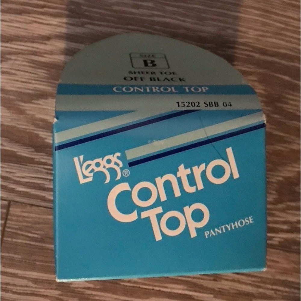 L'eggs‎ Control Top Women Size B Off Black Control Top Sheer Toe Pantyhose 90's